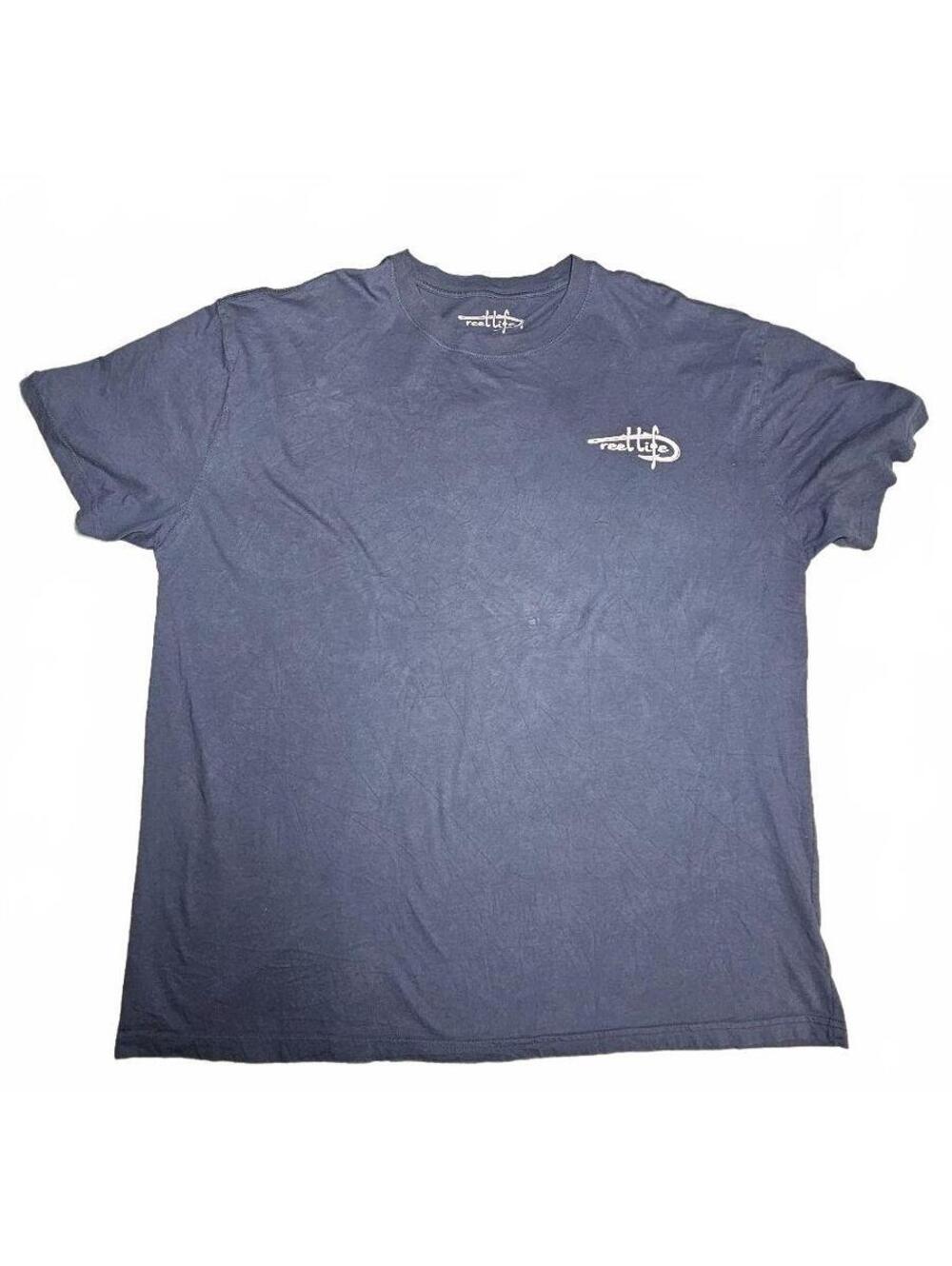 Reel Life Men's XXL Navy Blue Graphic T-Shirt